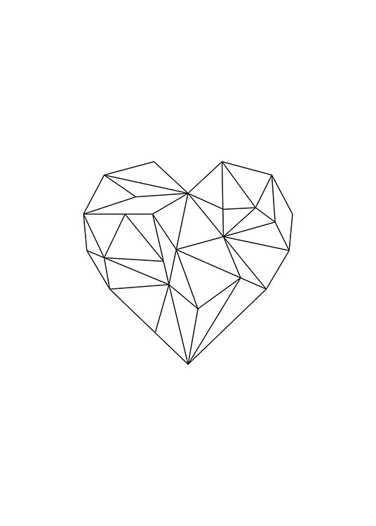 Geometric Heart Poster / Grafiskt hos Desenio AB (7816)