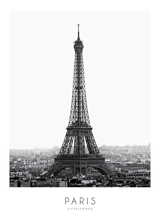 Eiffel Tower Poster / Svartvita hos Desenio AB (7824)