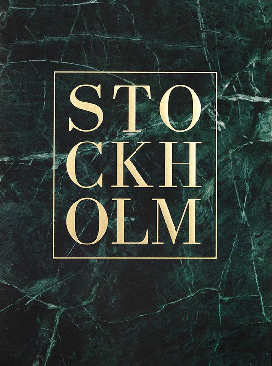 Stockholm Gold Green Marble Poster 