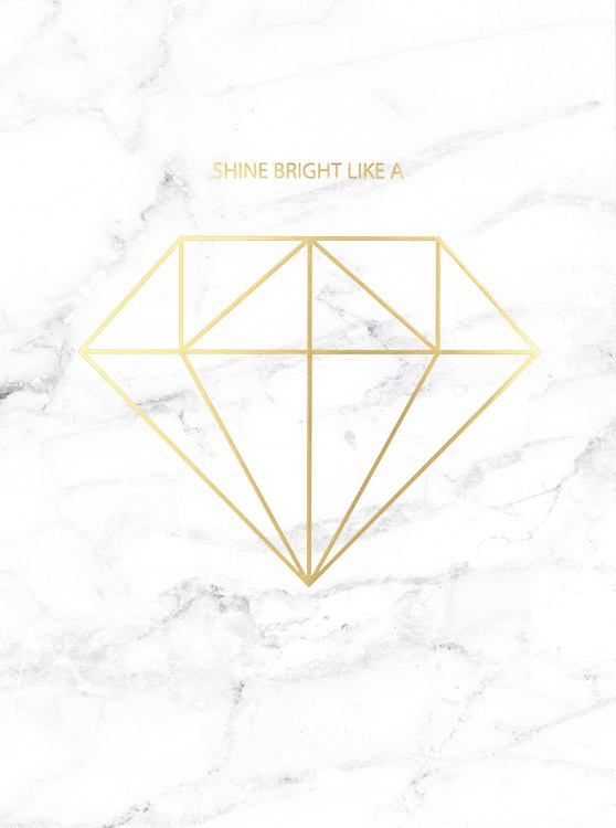 Diamond Gold Marble Poster 