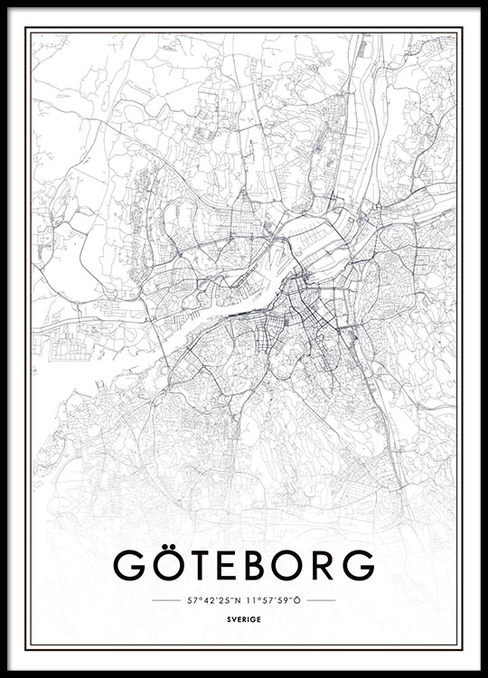 Göteborg Karta Tavla | Karta Mellersta