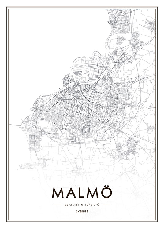 Malmö Karta Poster