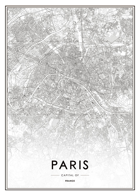 Paris Karta Poster
