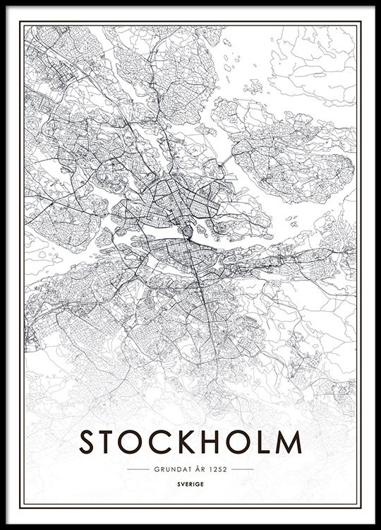 affisch karta Poster Tavla Med Stockholm Karta Affisch Med Stockholm Desenio Se affisch karta