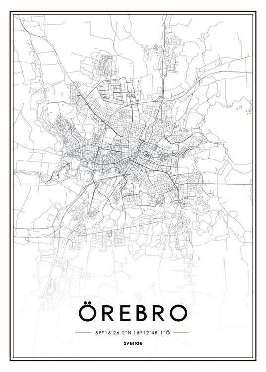 Örebro Karta Poster