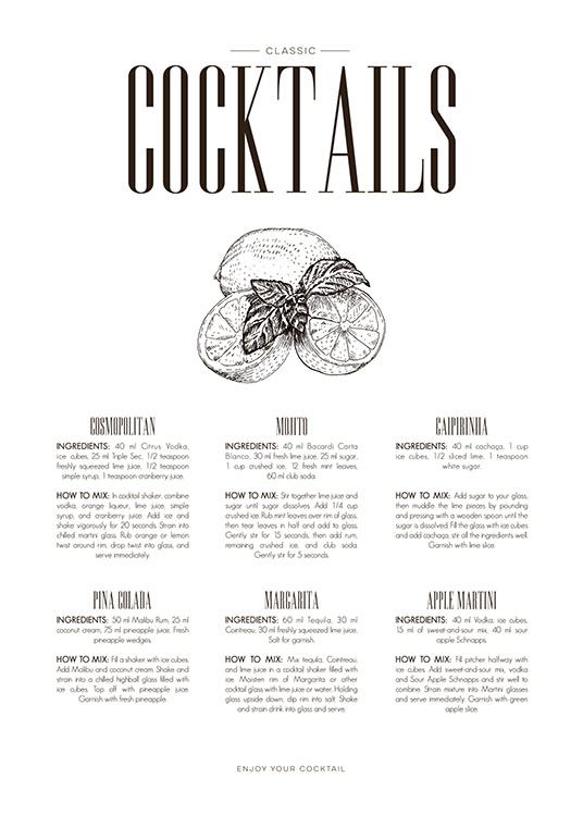 Cocktails Poster / Kökstavlor hos Desenio AB (8227)