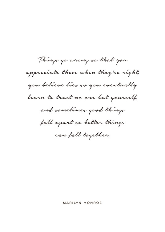 Quote of Marilyn Monroe Poster