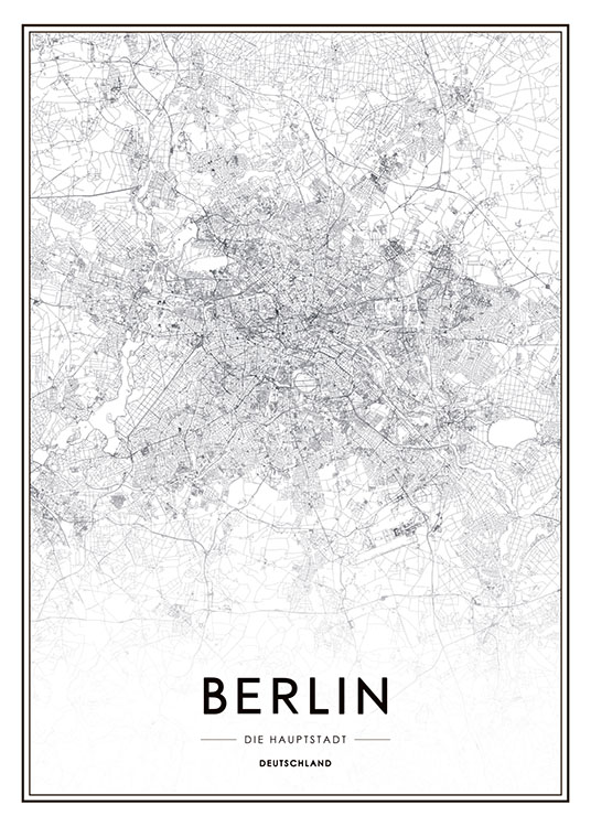 Berlin Map Poster / Svartvita hos Desenio AB (8273)