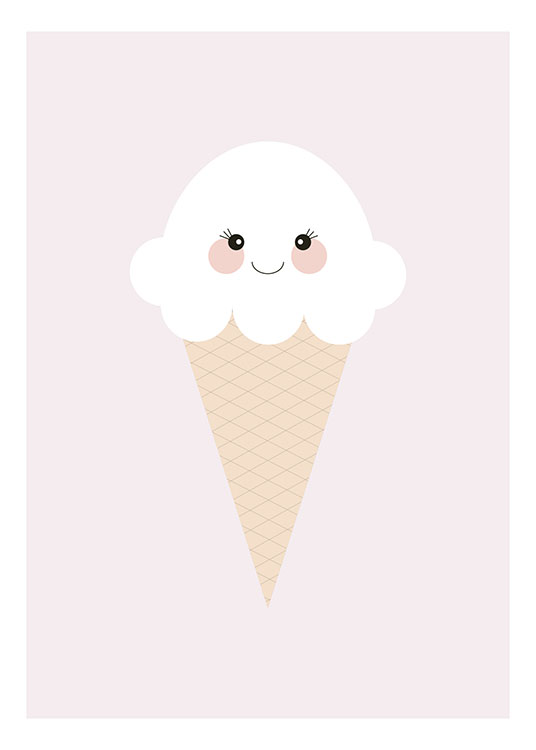 Ice Cream Pink Poster / Barntavlor hos Desenio AB (8438)