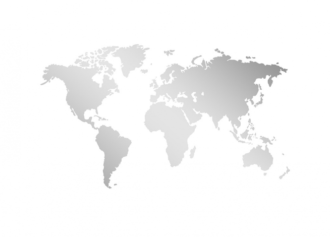 Världskarta Silver Poster