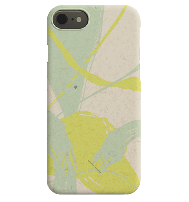  – Abstrakt iPhone-skal i gult, beige och mintgrönt