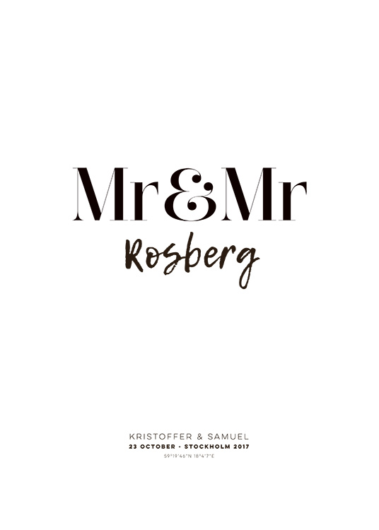 Mr and Mr Personal Poster / Personliga namn hos Desenio AB (pp0013)