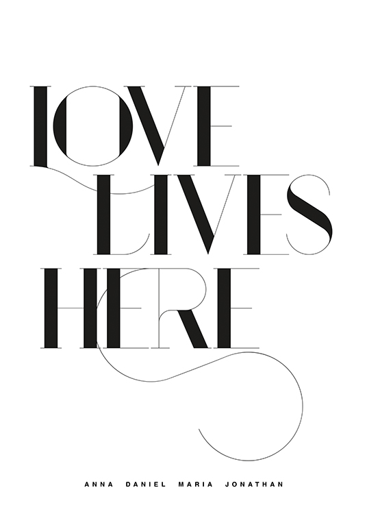 Love Lives Here No1 Personal Poster / Personliga namn hos Desenio AB (pp0226)