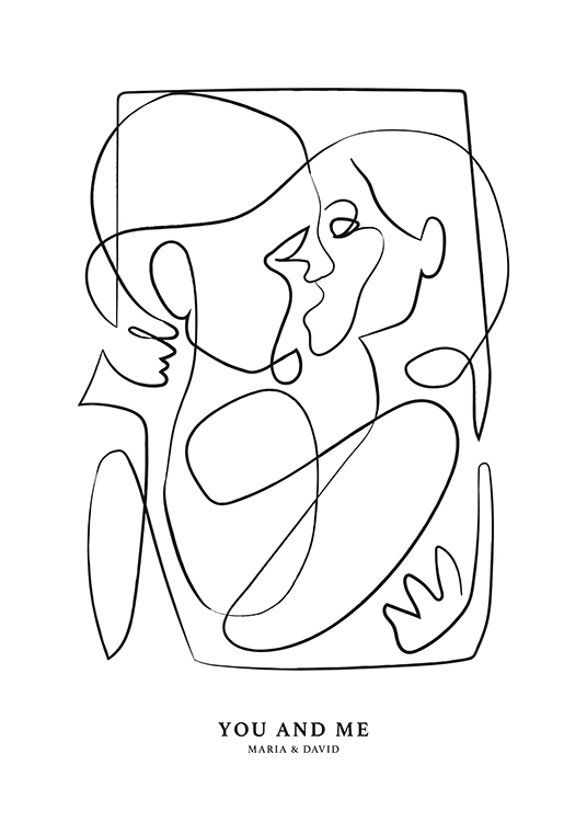 Abstract Figures No2 BW Personal Poster / Line art hos Desenio AB (pp0247)