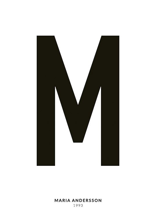 – En minimalistisk texttavla med bokstaven M och mindre text under på en vit bakgrund