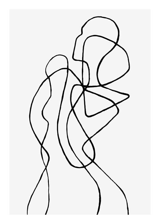  – Line art-illustration med en abstrakt kropp