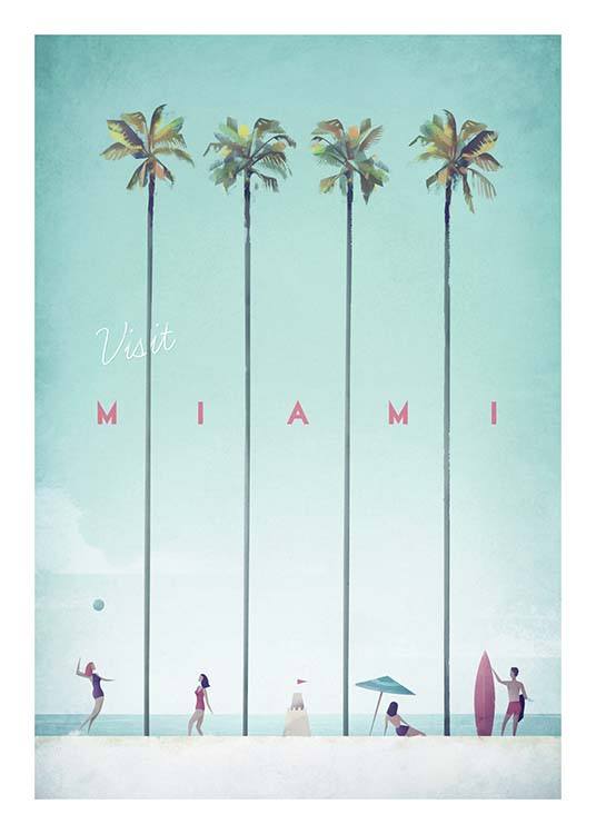 Miami Travel Poster / Retro & vintage hos Desenio AB (pre0010)