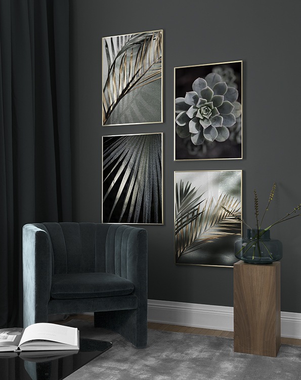 Trendig kombination med botaniska matchande posters