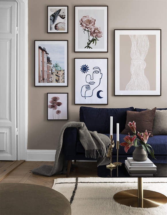 Rosa illustrationer och fotokonst