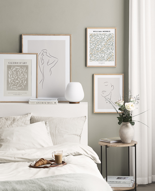 Beige mönster och line art